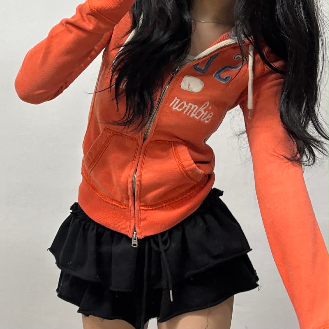 아베크롬비 y2k 여리핏 대대장 작사 후드집업 희귀져지(S) 상품이미지2