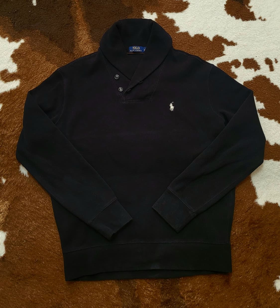 폴로 랄프로렌 남성용 숄칼라 면 스웻셔츠 블랙 (L) 상품이미지1