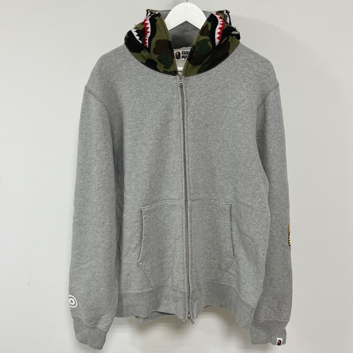 베이프 1st 카모 PONR 샤크 후드집업 그레이 상품이미지4
