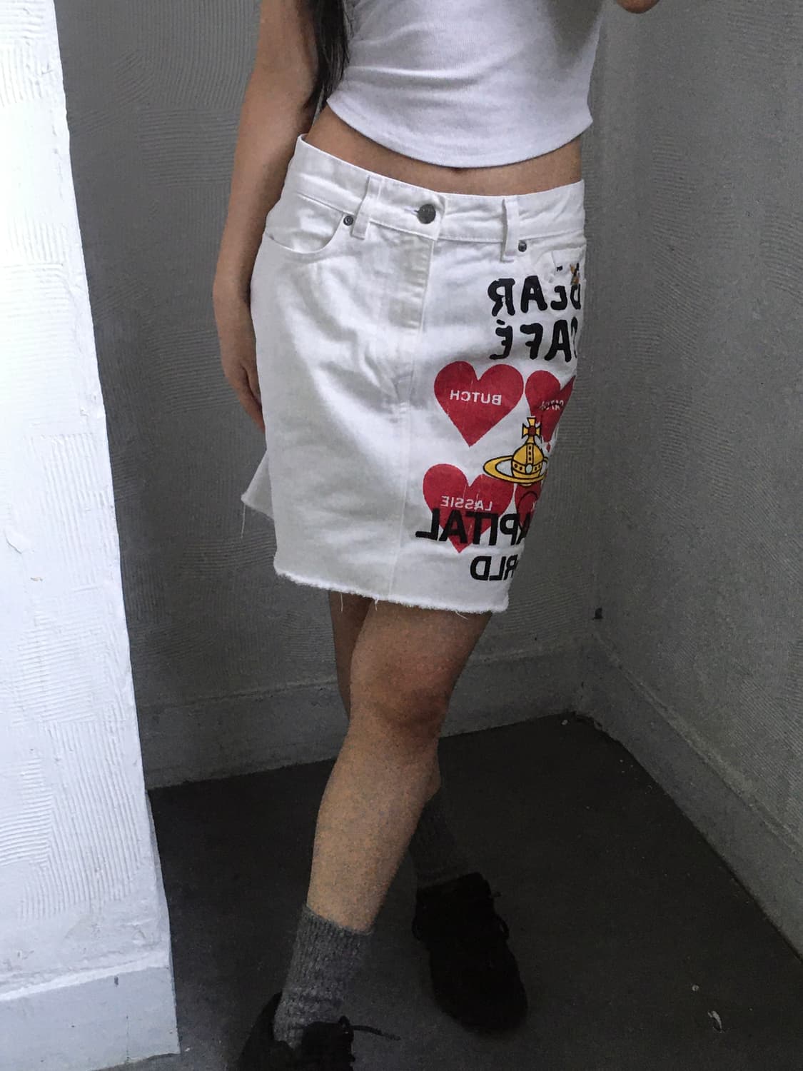 비비안웨스트우드 프린팅 화이트 H 스커트  상품이미지4