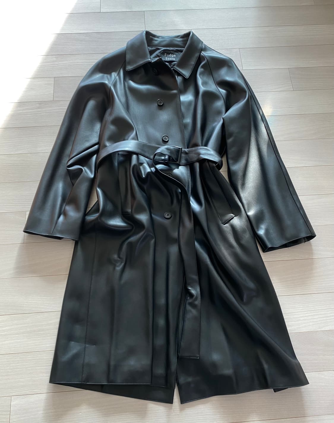 레더 롱 트렌치코트 상품이미지1