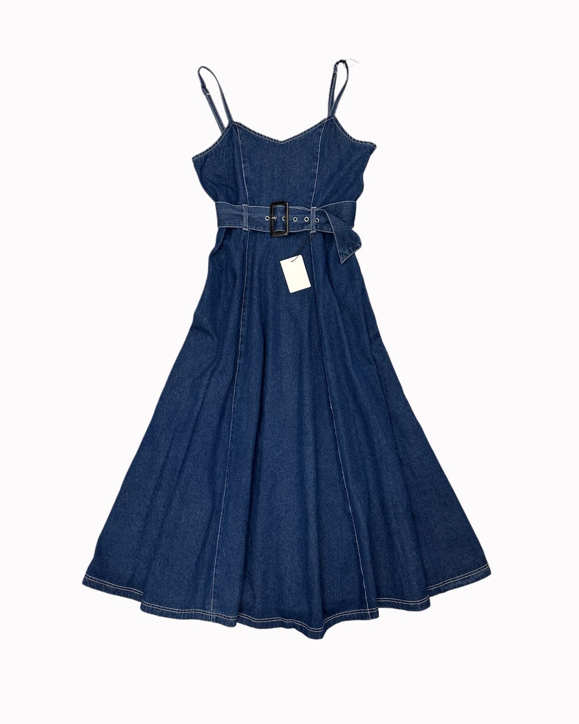 belted denim flare dress 상품이미지1