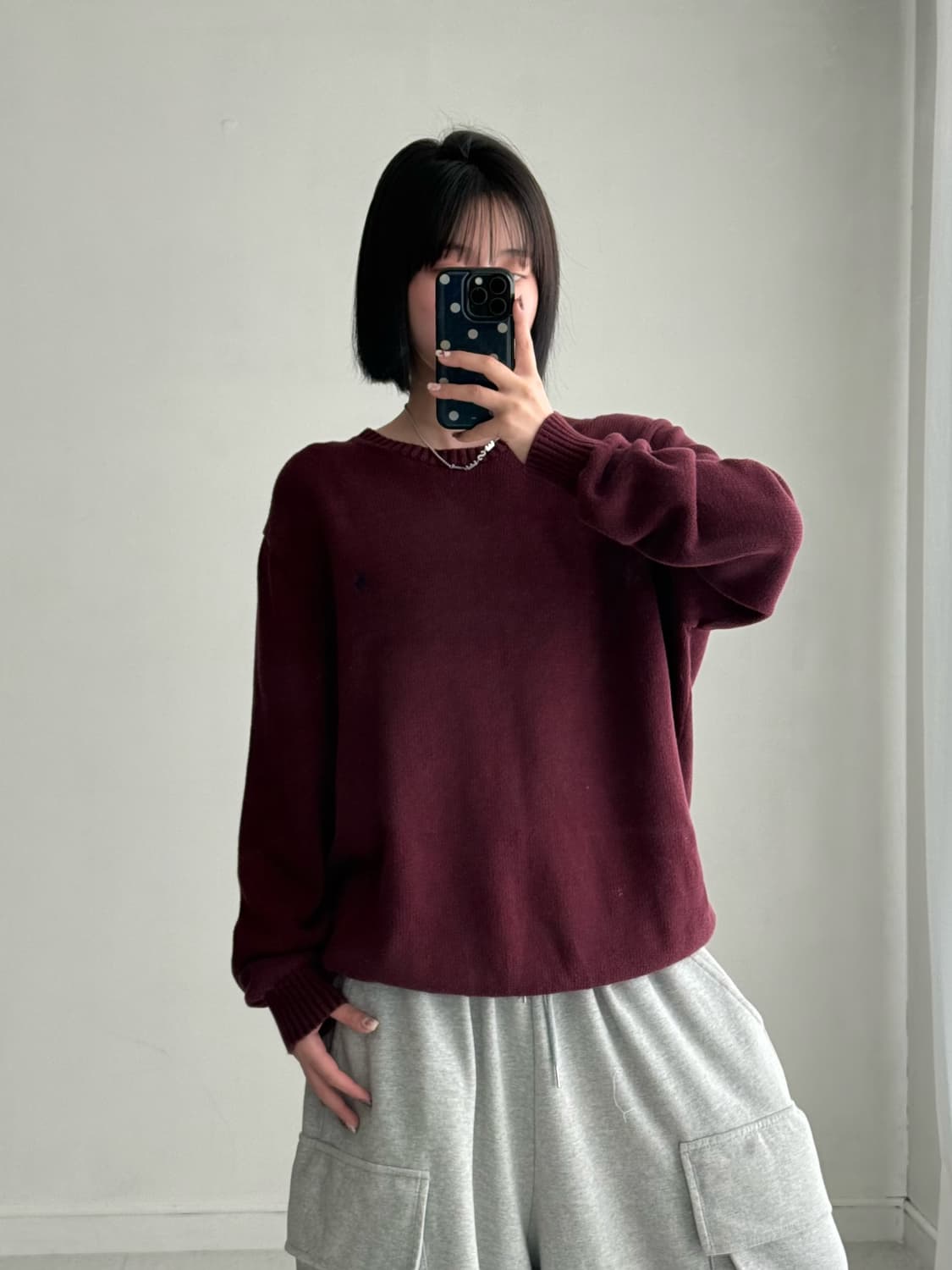 폴로 버건디 니트 상품이미지2