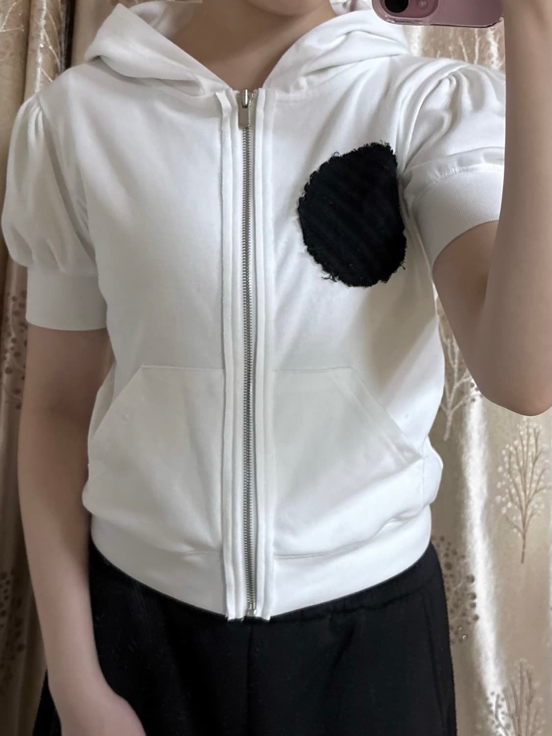 뉴뉴 반팔 퍼프 후드티 상품이미지1