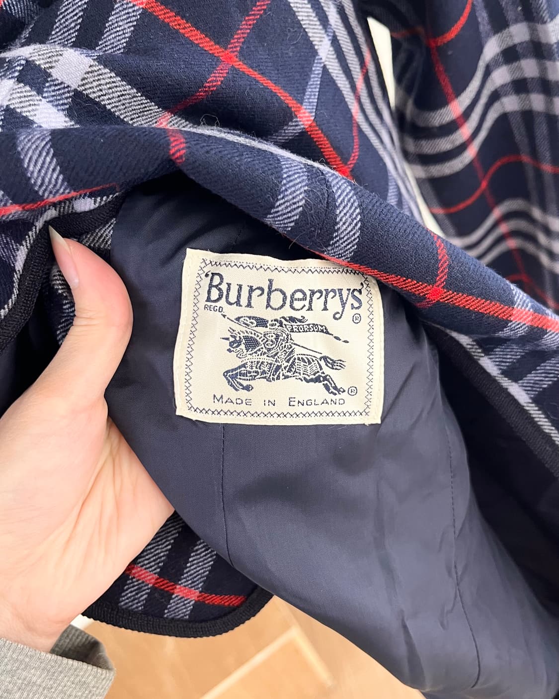 버버리 블루 플라드 울 자켓 상품이미지7