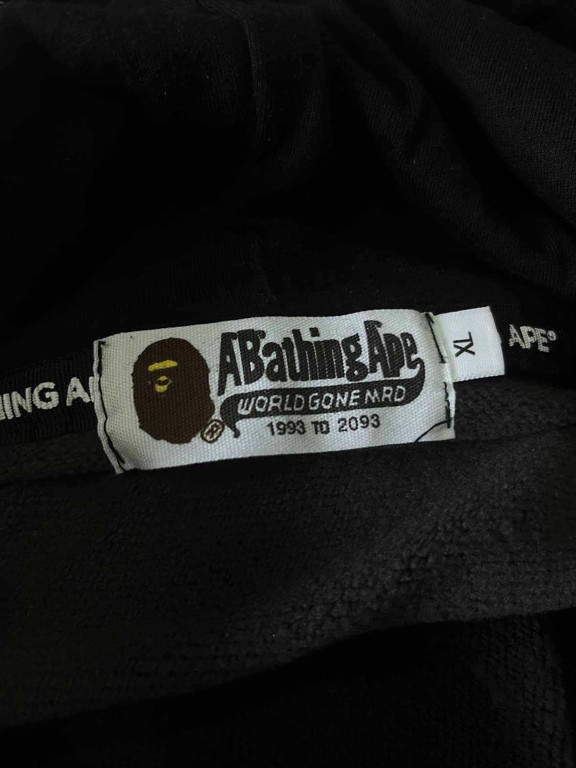 베이프 BAPE 샤크 더블 후드집업 블랙 XL 상품이미지3