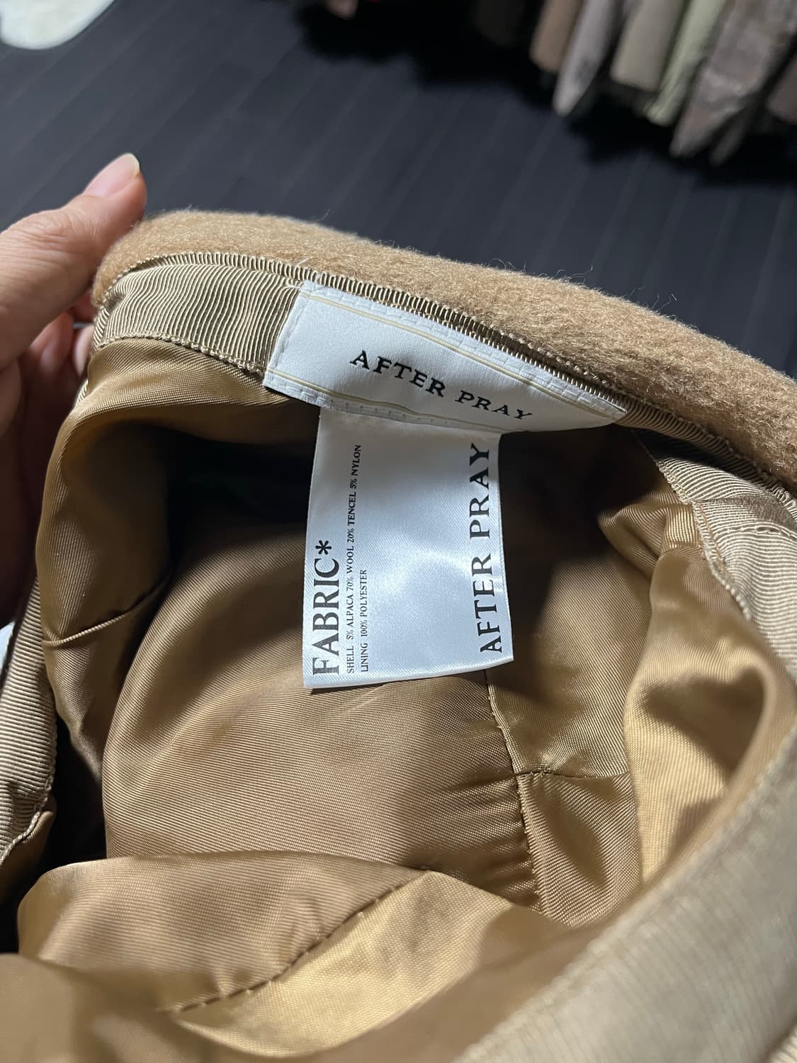 애프터 프레이 이어머프 울 헌팅캡 베이지 after pray cap 모자 상품이미지5