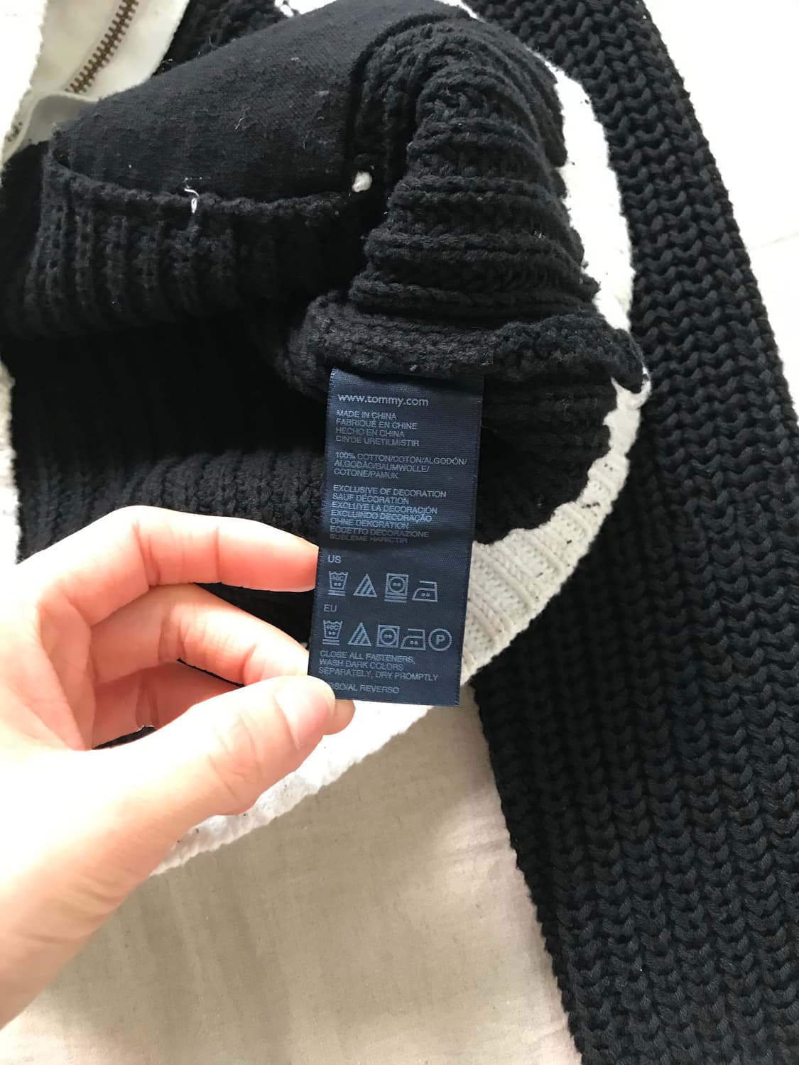 타미힐피거 블랙 화이트 트위드 니트집업 상품이미지8