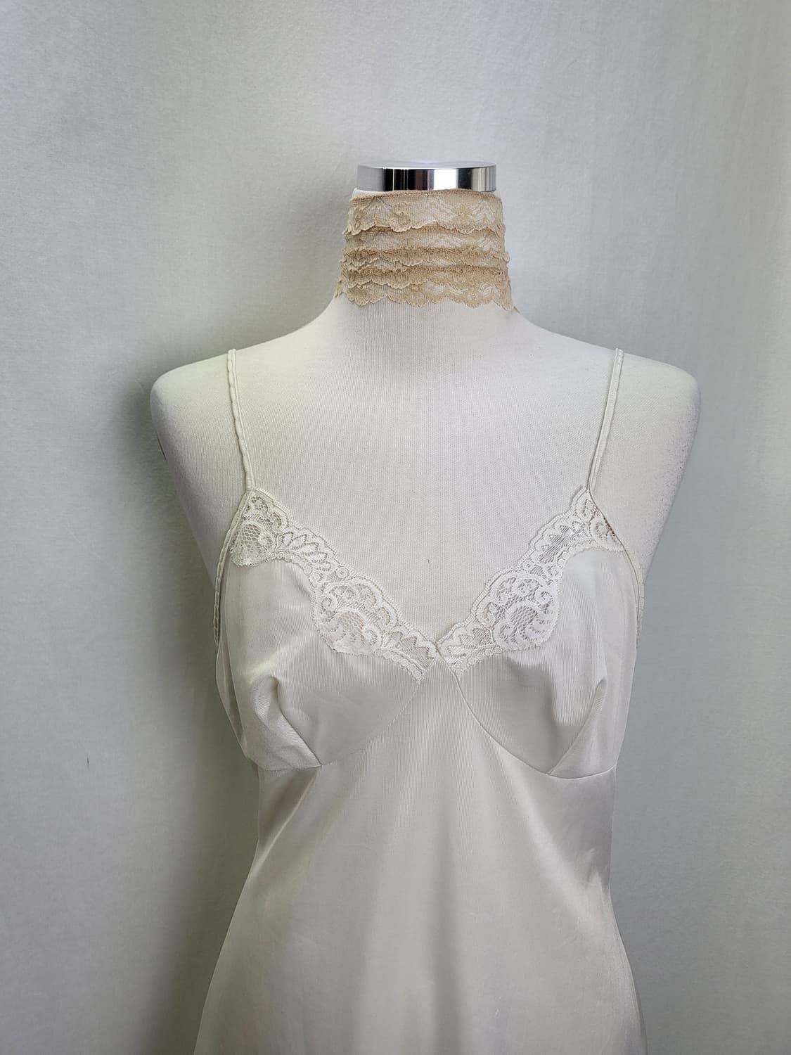 빈티지 샴페인 화이트 슬립 드레스 상품이미지1