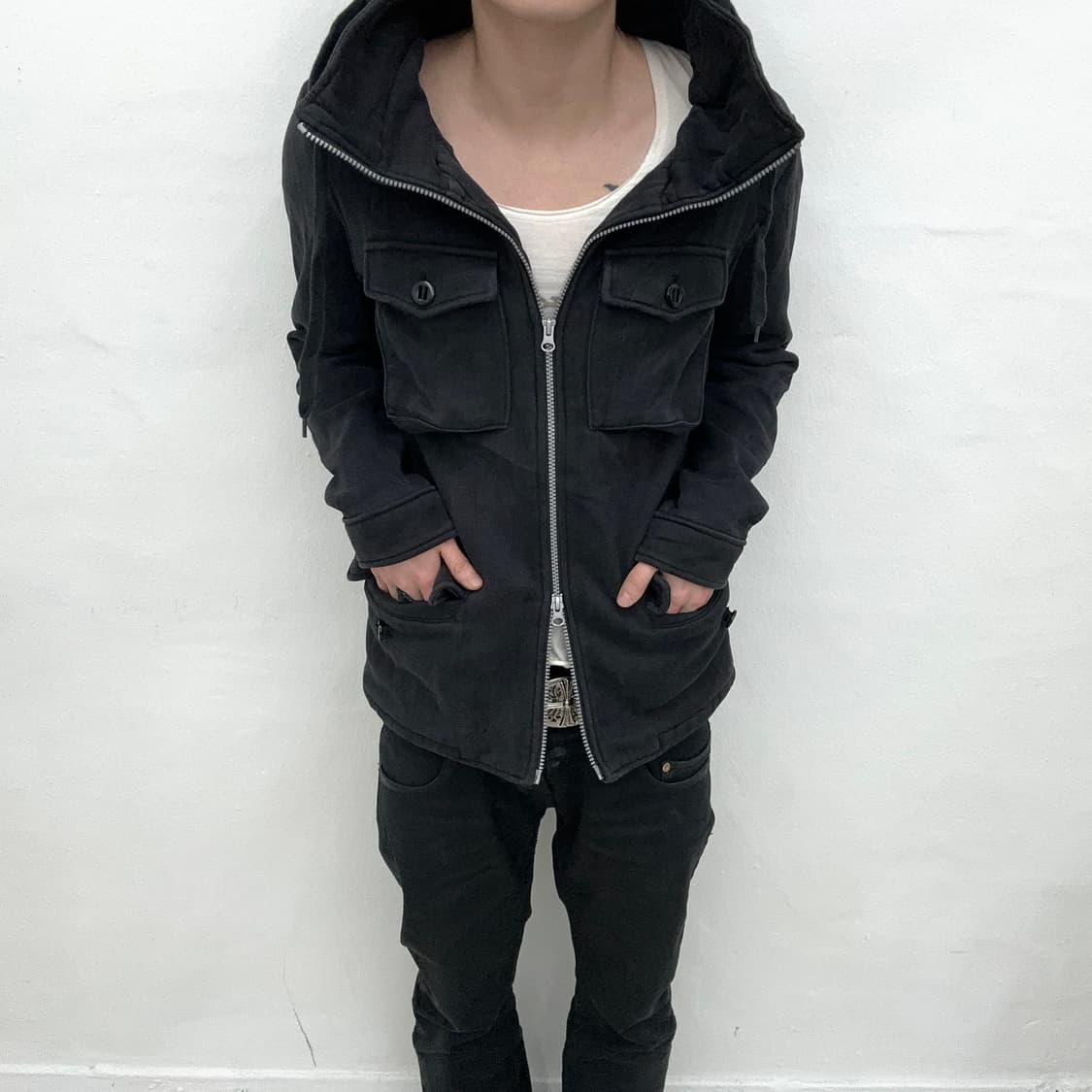 Black 3d pocket Bono hood jacket 상품이미지3
