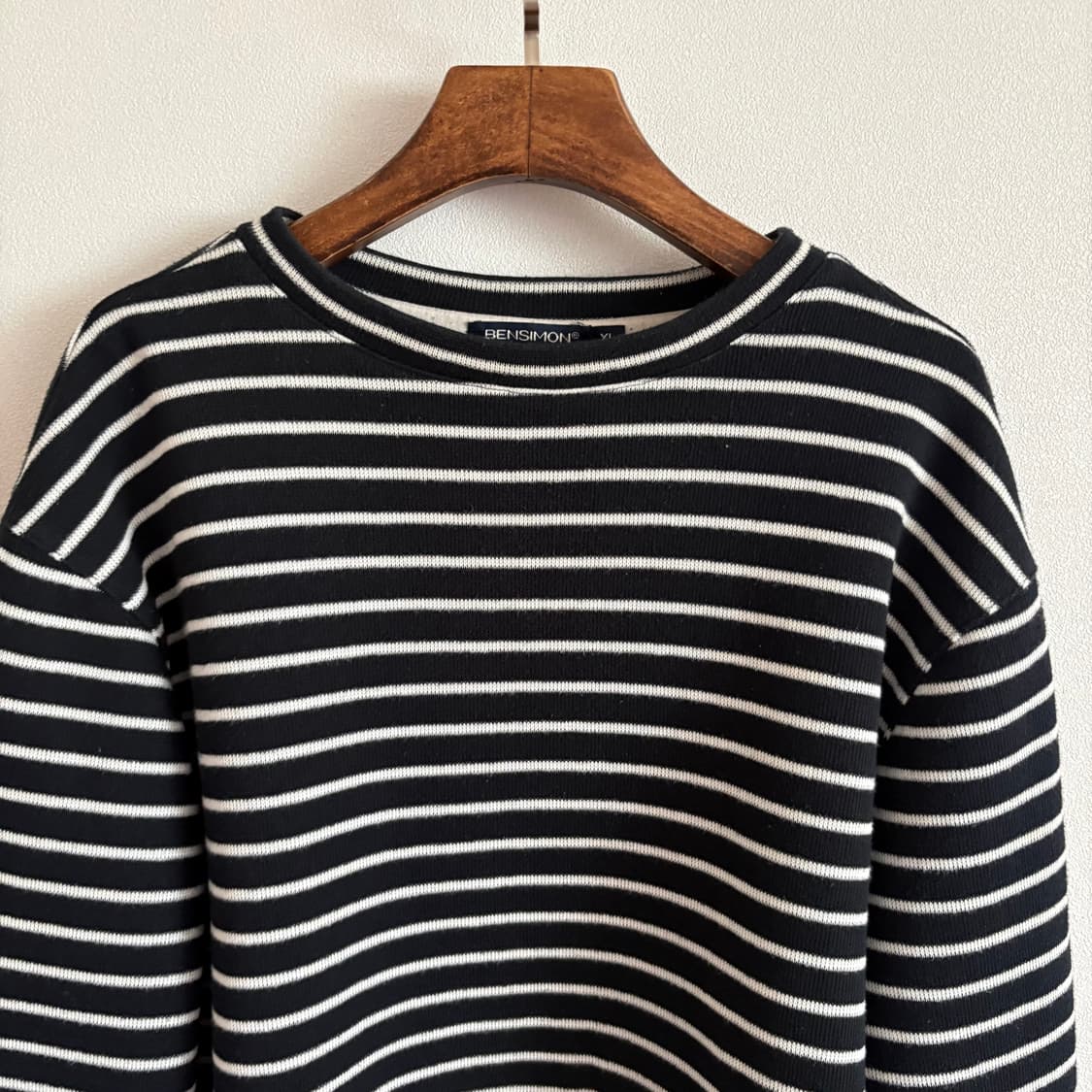 벤시몽 스트라이프 긴팔 티셔츠 블랙 XL 상품이미지3