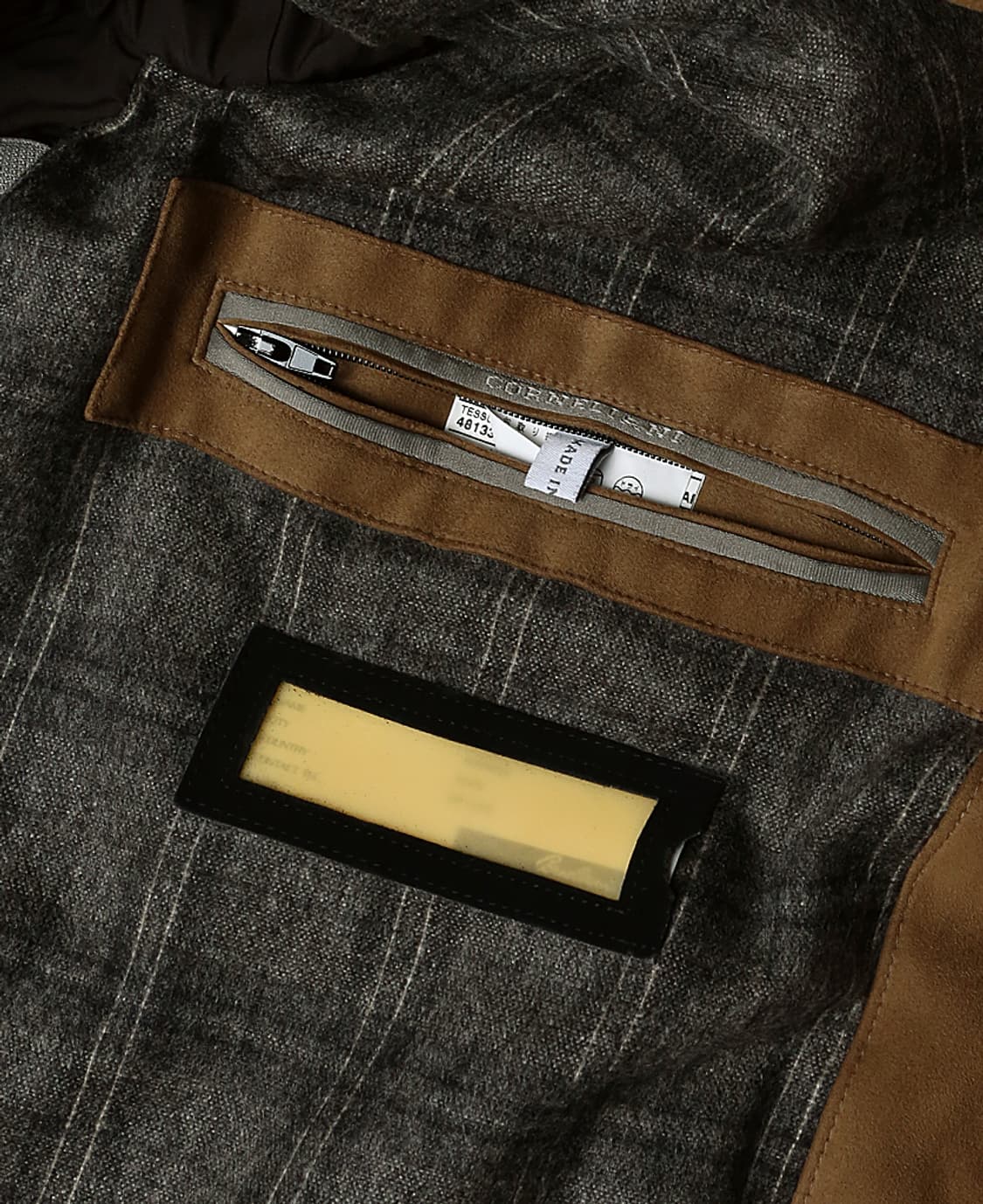 꼬르넬리아니 [Corneliani] 카멜 스웨이드 퀼팅 하프 코트 자켓 상품이미지8