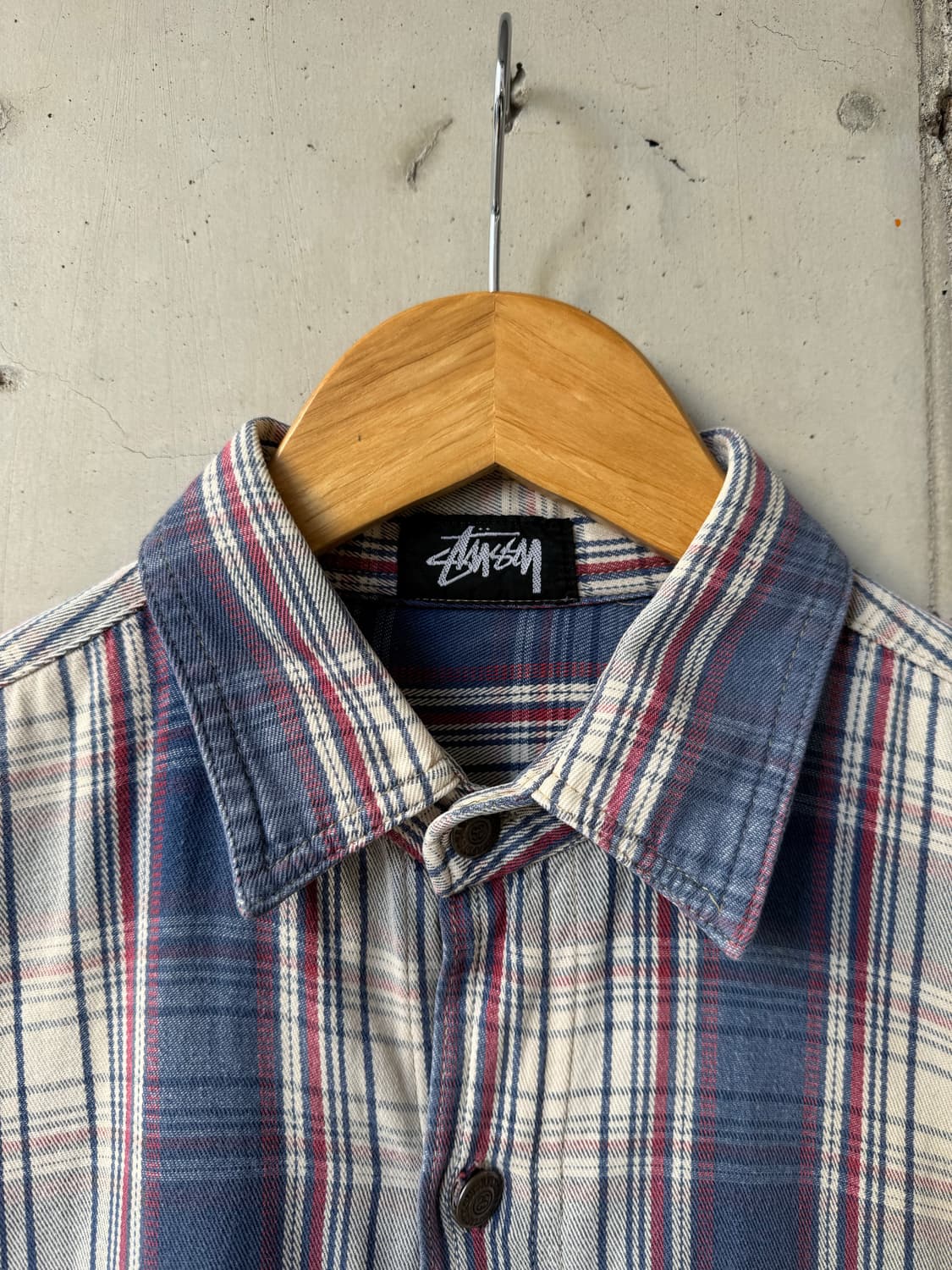 80s 스투시 킹사이즈 체크 셔츠 상품이미지5