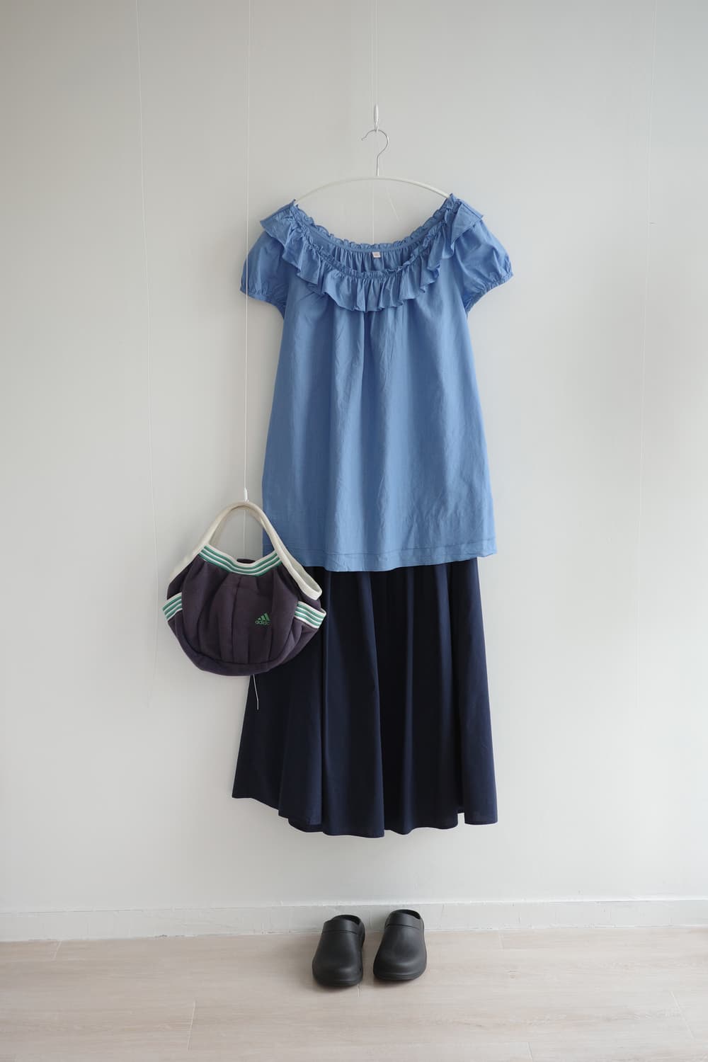  Deep navy volume cotton skirt 상품이미지4
