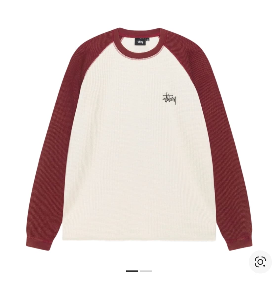 (M,L)스투시 베이직 써멀 투톤 롱슬리브 티셔츠 오프 화이트 상품이미지1