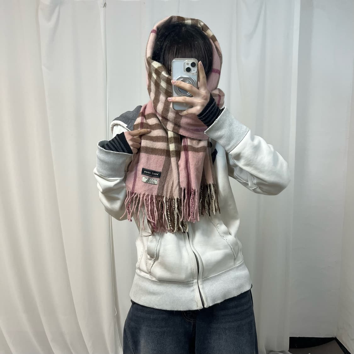 Burberry Light Pink Cashmere Muffler 상품이미지2