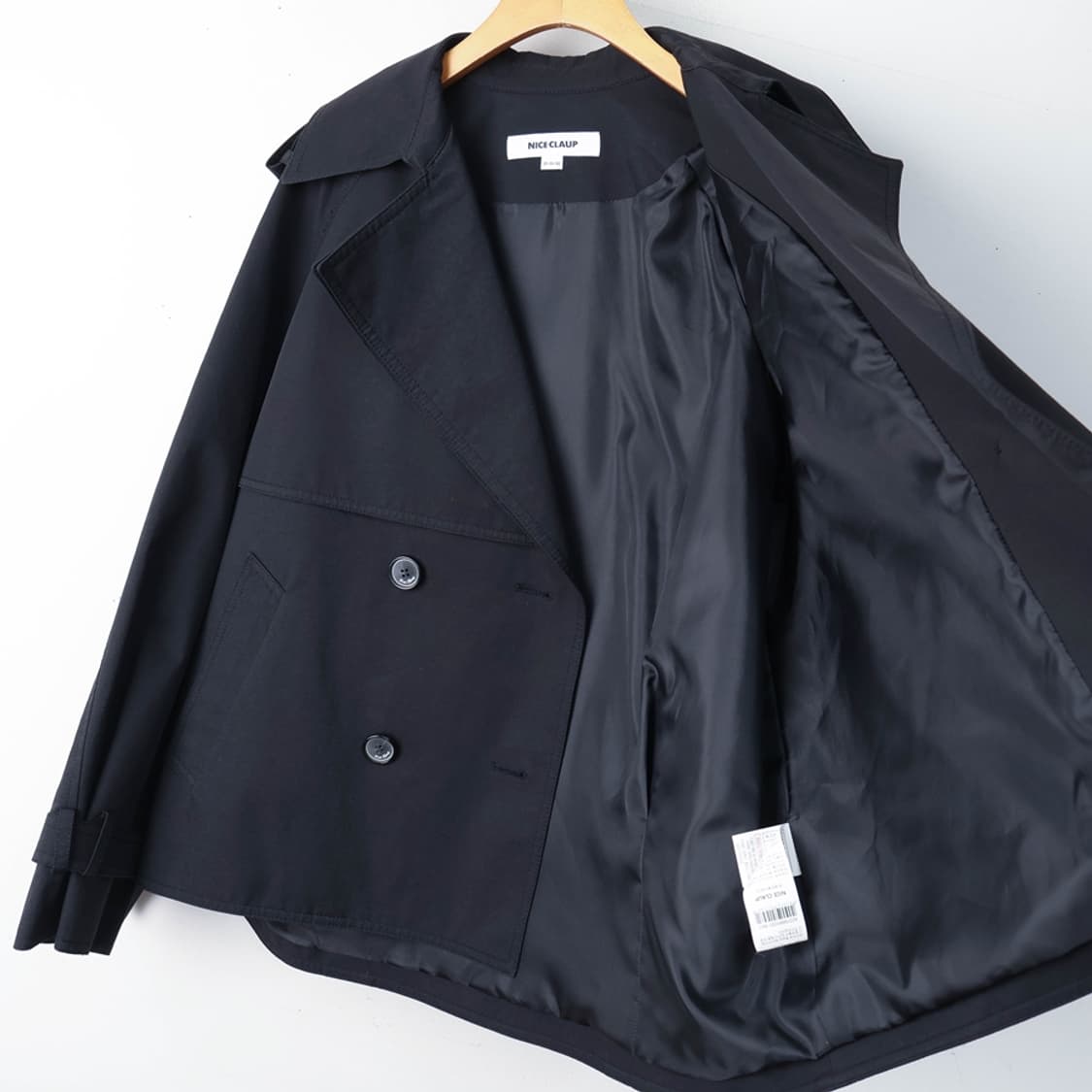 55/나이스클랍 플라켓 숏 트렌치코트 상품이미지5