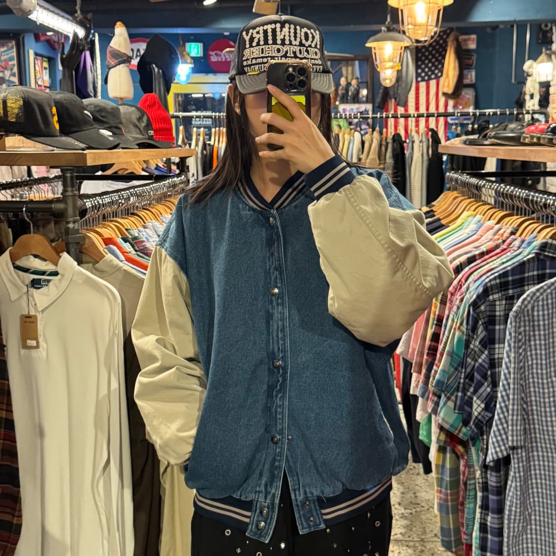 North bay 놀쓰베이 데님 바시티 자켓 상품이미지2