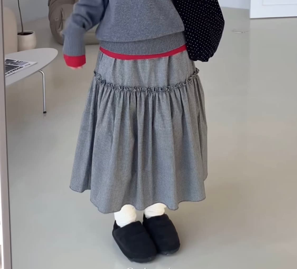 미릿 마켓 체크프릴스커트 상품이미지2