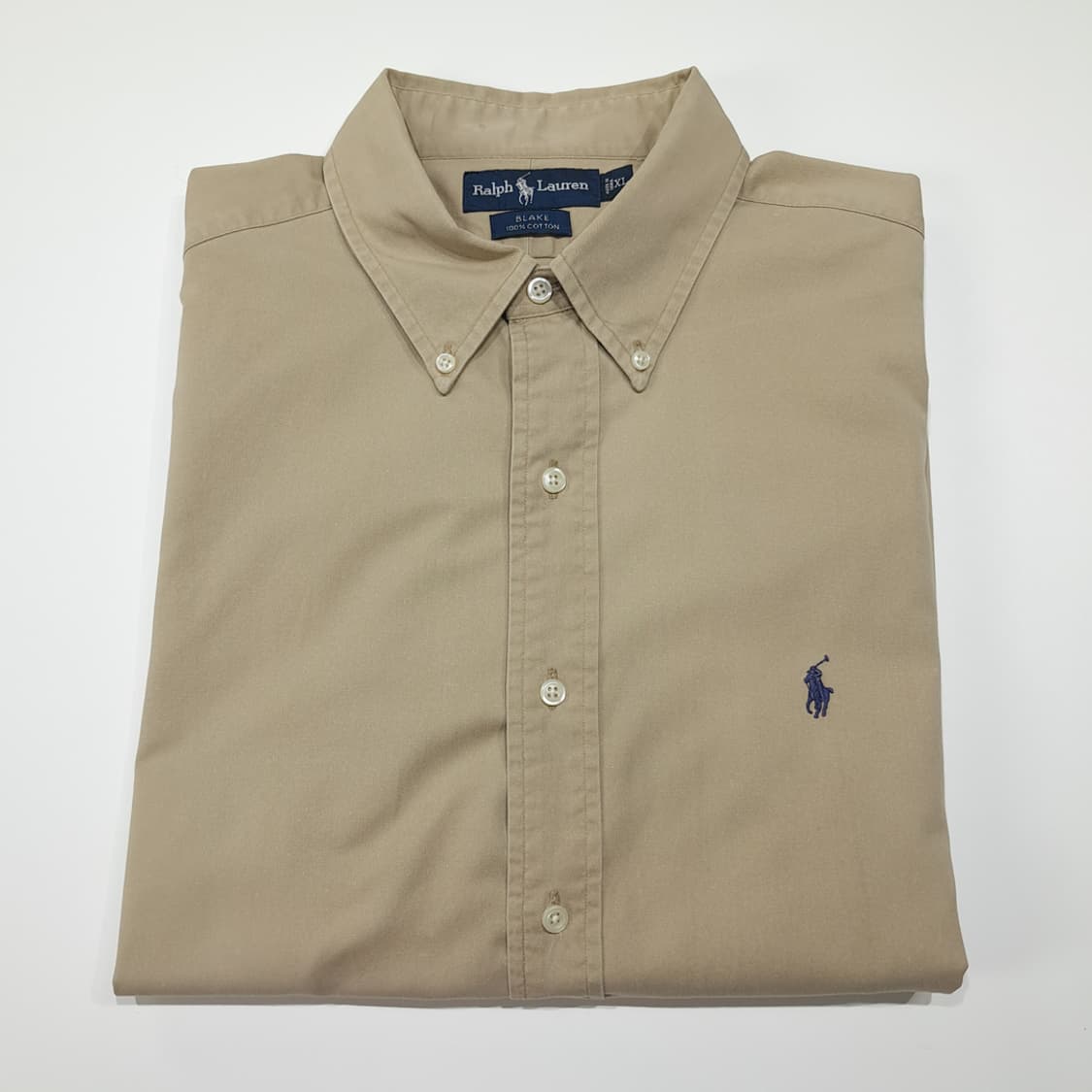 CL519 XL 폴로 90s 코튼 버튼다운 베이지 셔츠 남방 상품이미지7