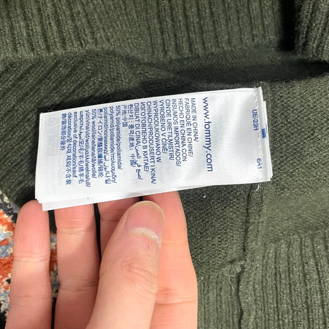 타미진스 카키 울 혼방 니트 남성S 상품이미지4