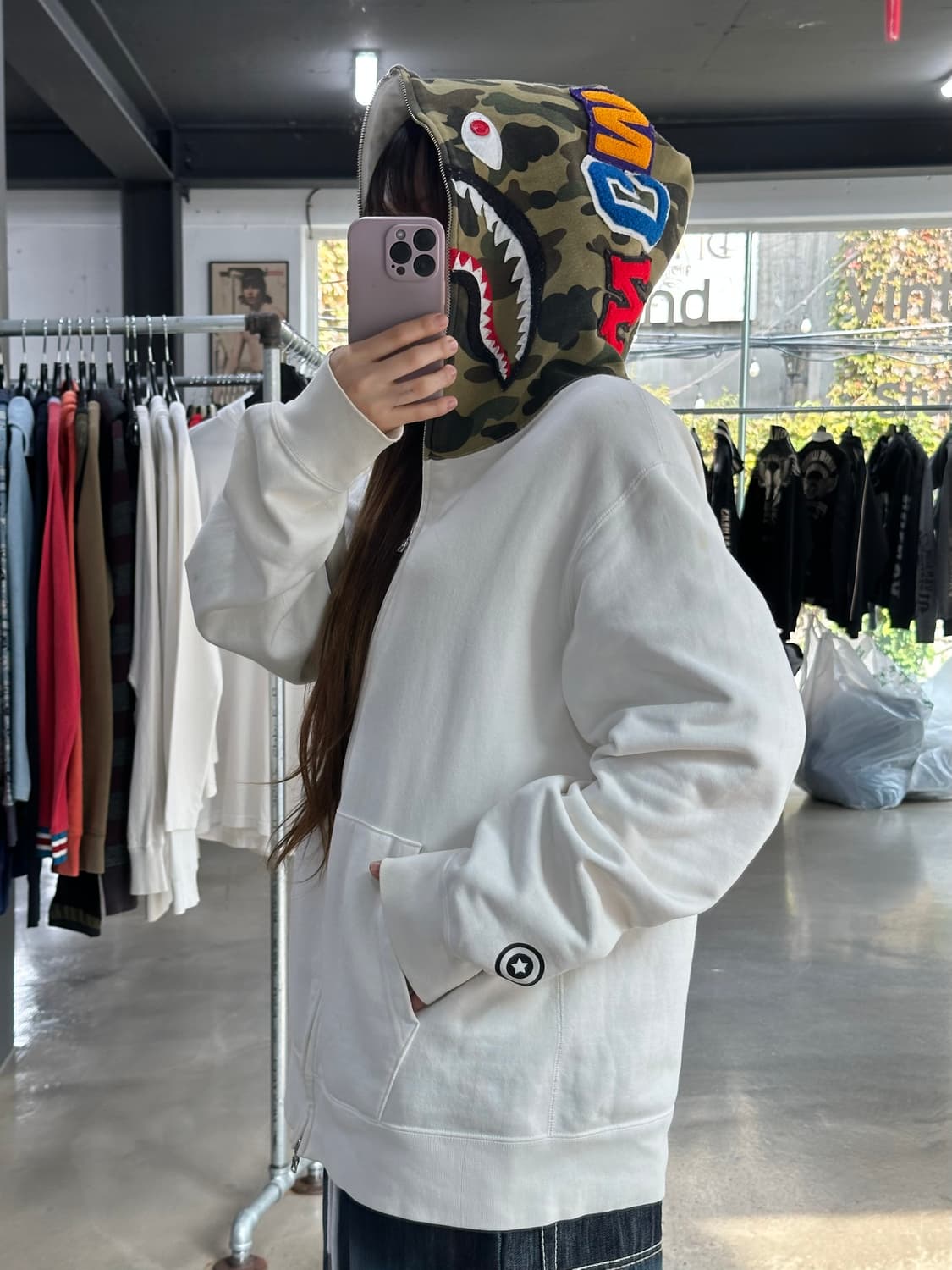 베이프 화이트 퍼스트카모 풀 후드집업 상품이미지2