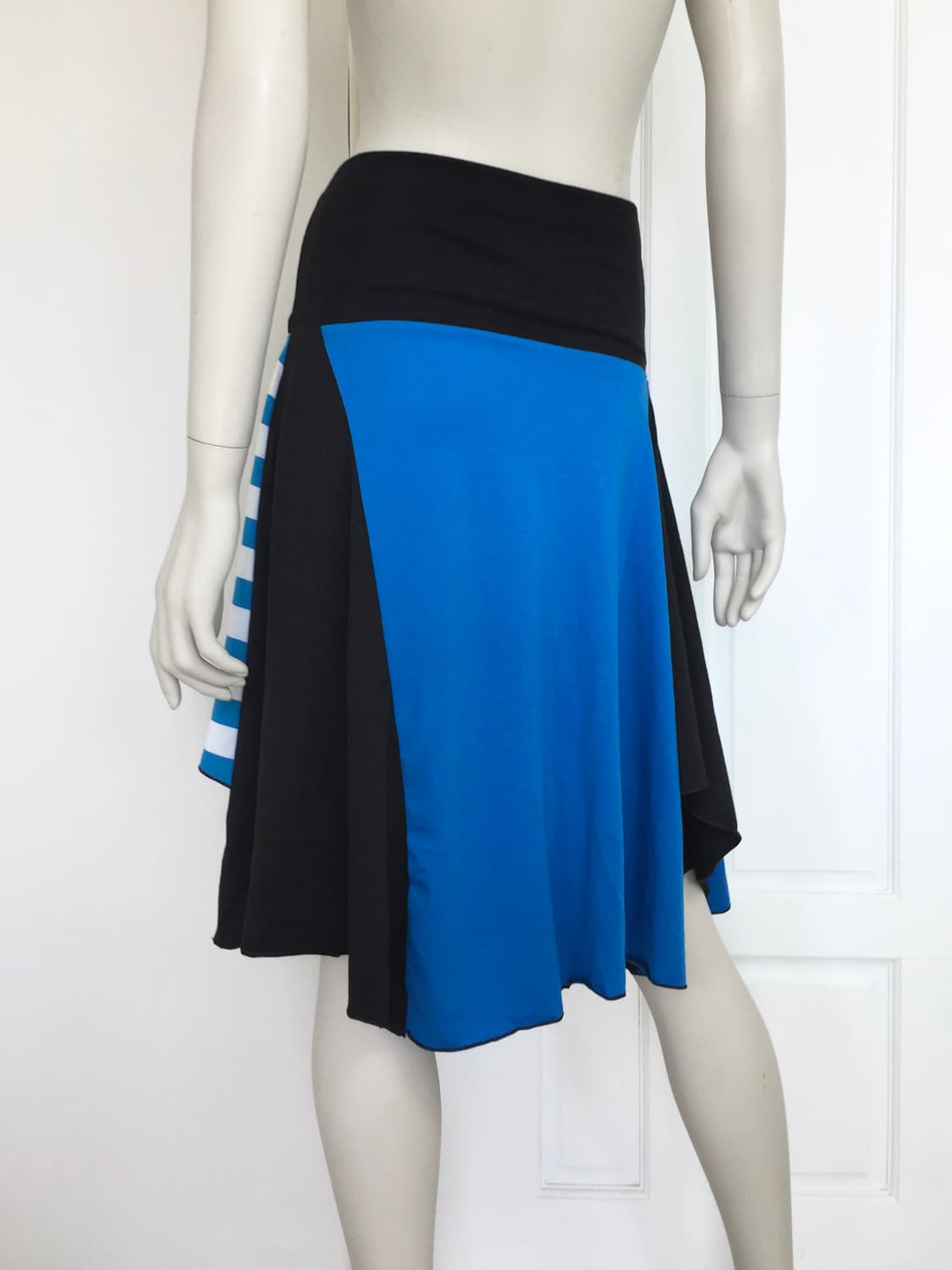 Vintage Print Patchwork Slant Cut Skirt 상품이미지6