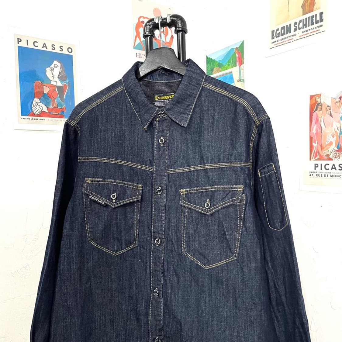이븐리버 진청 데님 워크 셔츠 상품이미지3