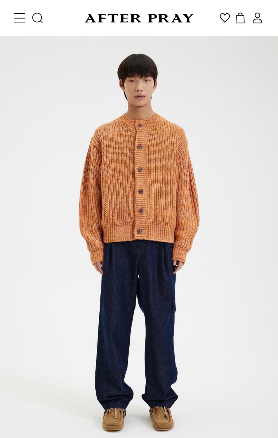 [AFTER PRAY] 테르 인타르시아 니트 카디건 텐저린-S size 상품이미지1