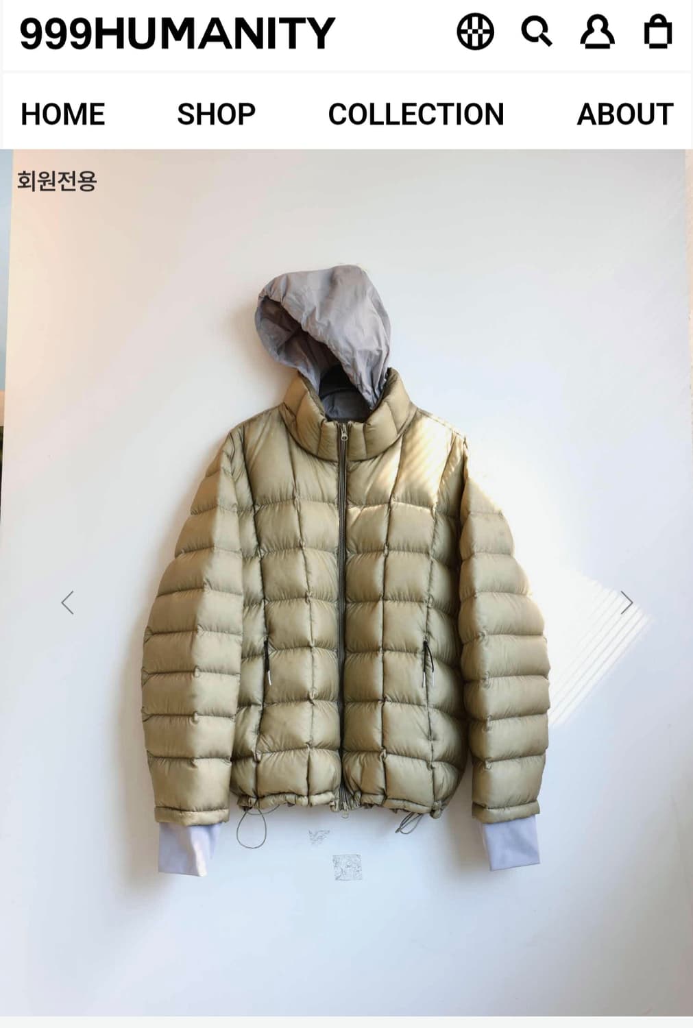 MODULAR LIGHT GOOSE PUFFER(KHAKI 1 size) 상품이미지2