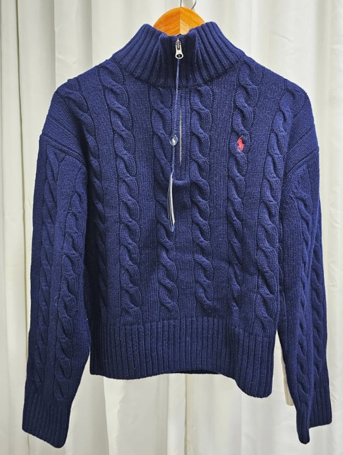 정품/새상품 폴로여성케이블니트하프집업네이비스웨터 상품이미지3