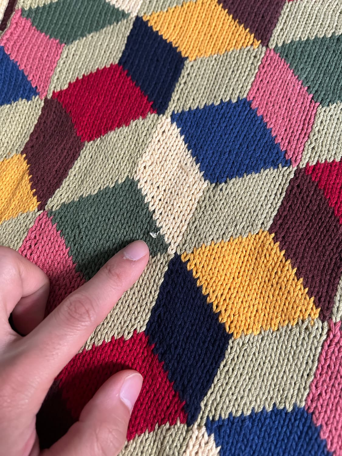 8~90s 빈티지 3D 큐브 패턴 니트 상품이미지6