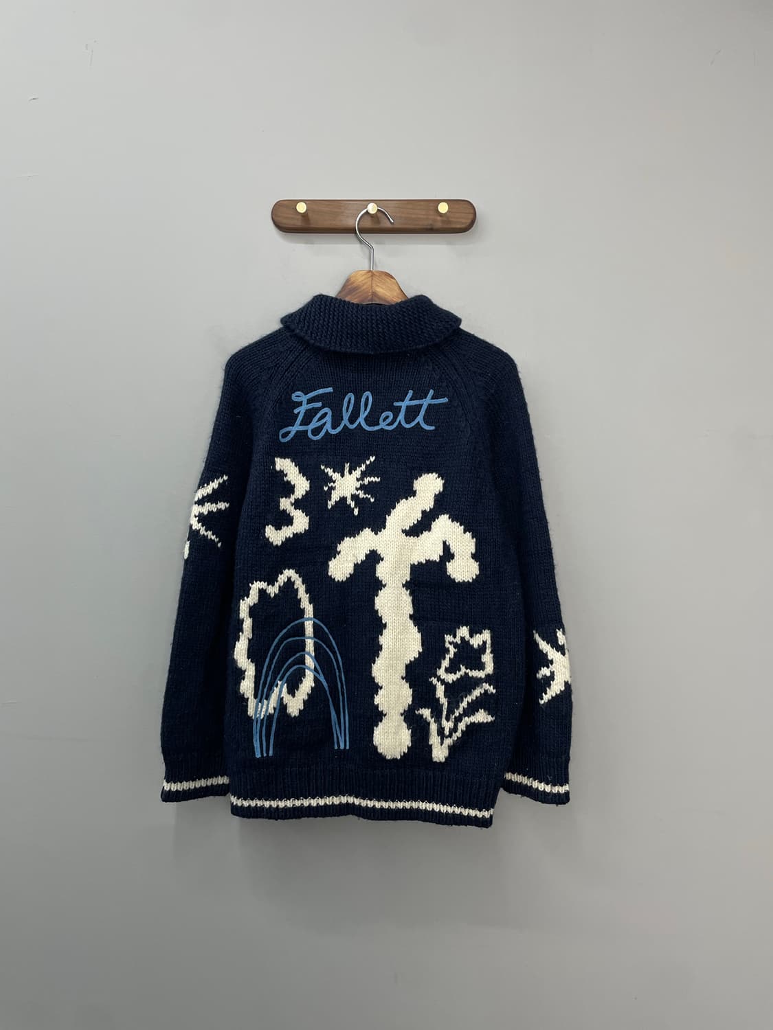 팔렛 드로잉 가든 카우치 네이비 니트 집업 H968 상품이미지5