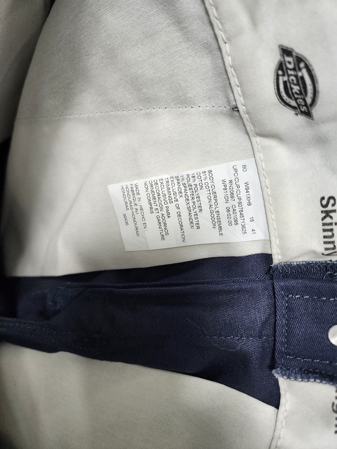 (새상품) 디키즈 스키니핏 네이비 워크팬츠 상품이미지7