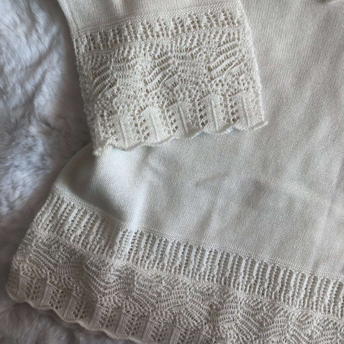 레이스 리본 아이보리 니트 빈티지 히메갸루 모리걸 페어리 로걀 핀터  상품이미지3