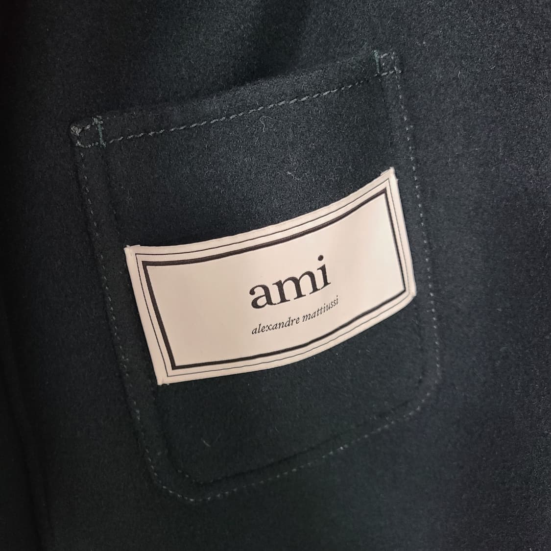 아미 정품 남성 더블 포켓 울 코트 다크그린 46 상품이미지8