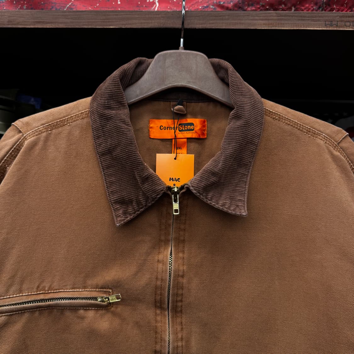 90s 코너스톤 후면 프린팅 헤비 캔버스 디트로이트 워크 자켓 상품이미지3
