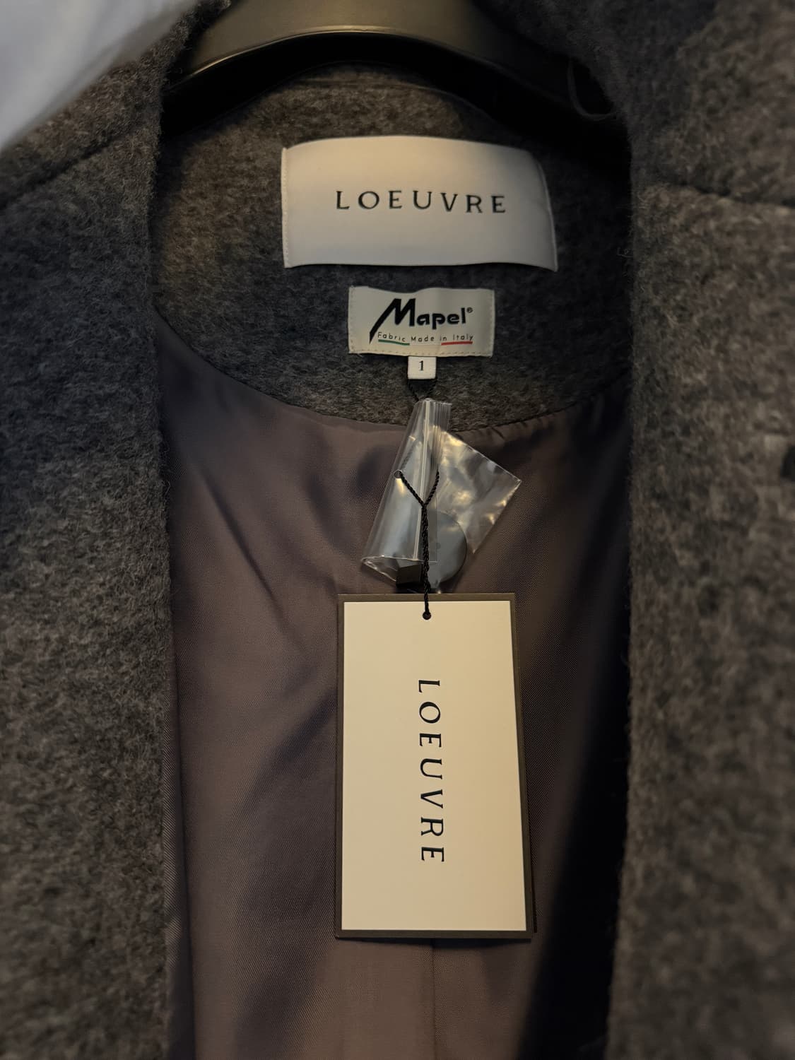 (새상품) 루에브르 벨티드 하이넥 롱코트1 S 상품이미지3