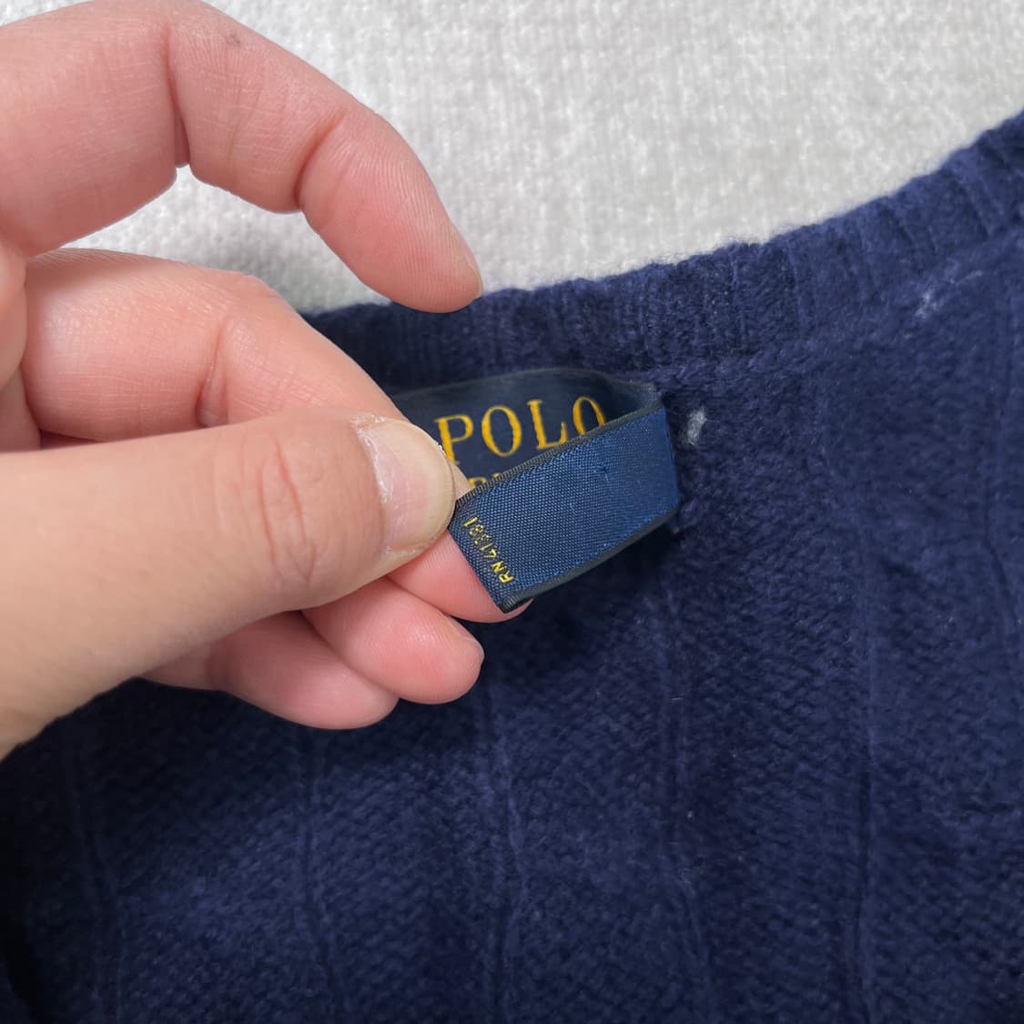 W 95 폴로랄프로렌 신형 울 브이넥 꽈배기 니트  상품이미지3