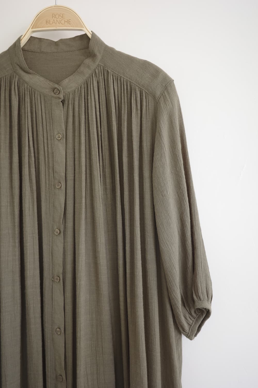 일본 빈티지 카키 셔츠형 원피스 상품이미지2