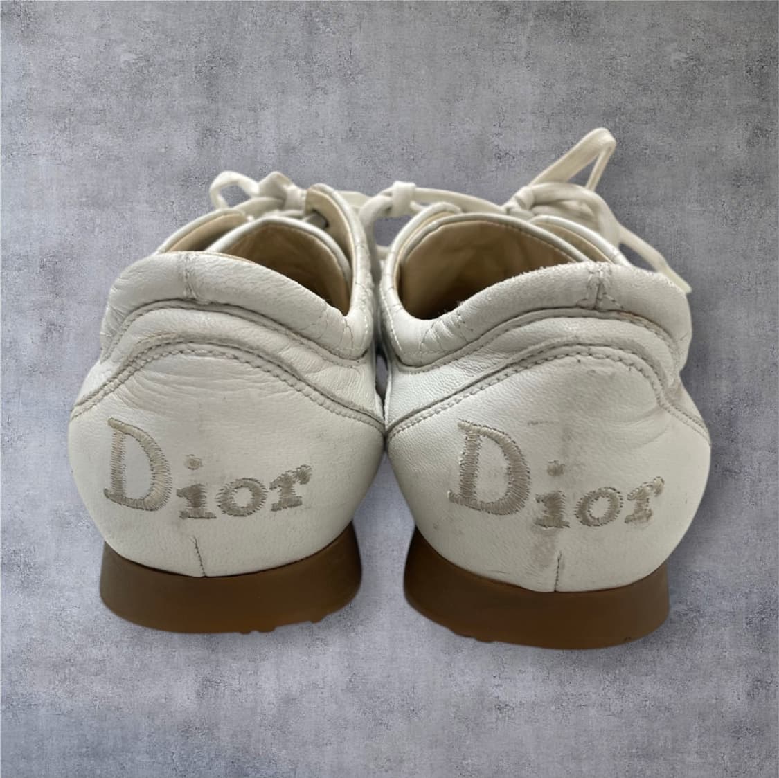 디올 Dior 화이트 까나쥬 레더 스니커즈 37.5 상품이미지8