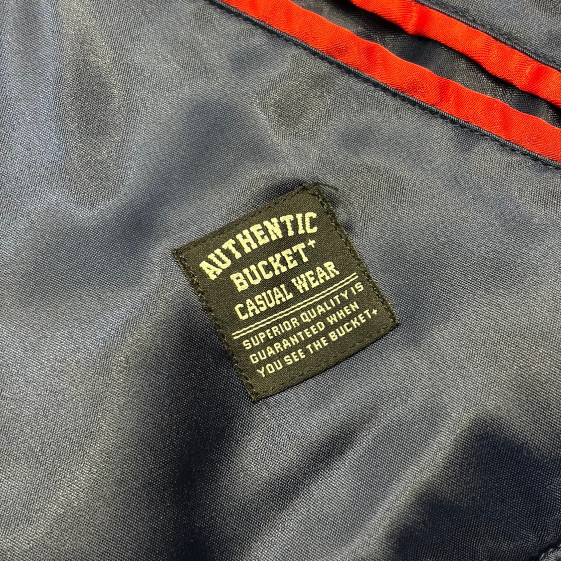 [L] 버킷 Crane 자수 블루종 자켓 레드/네이비 B657 상품이미지5
