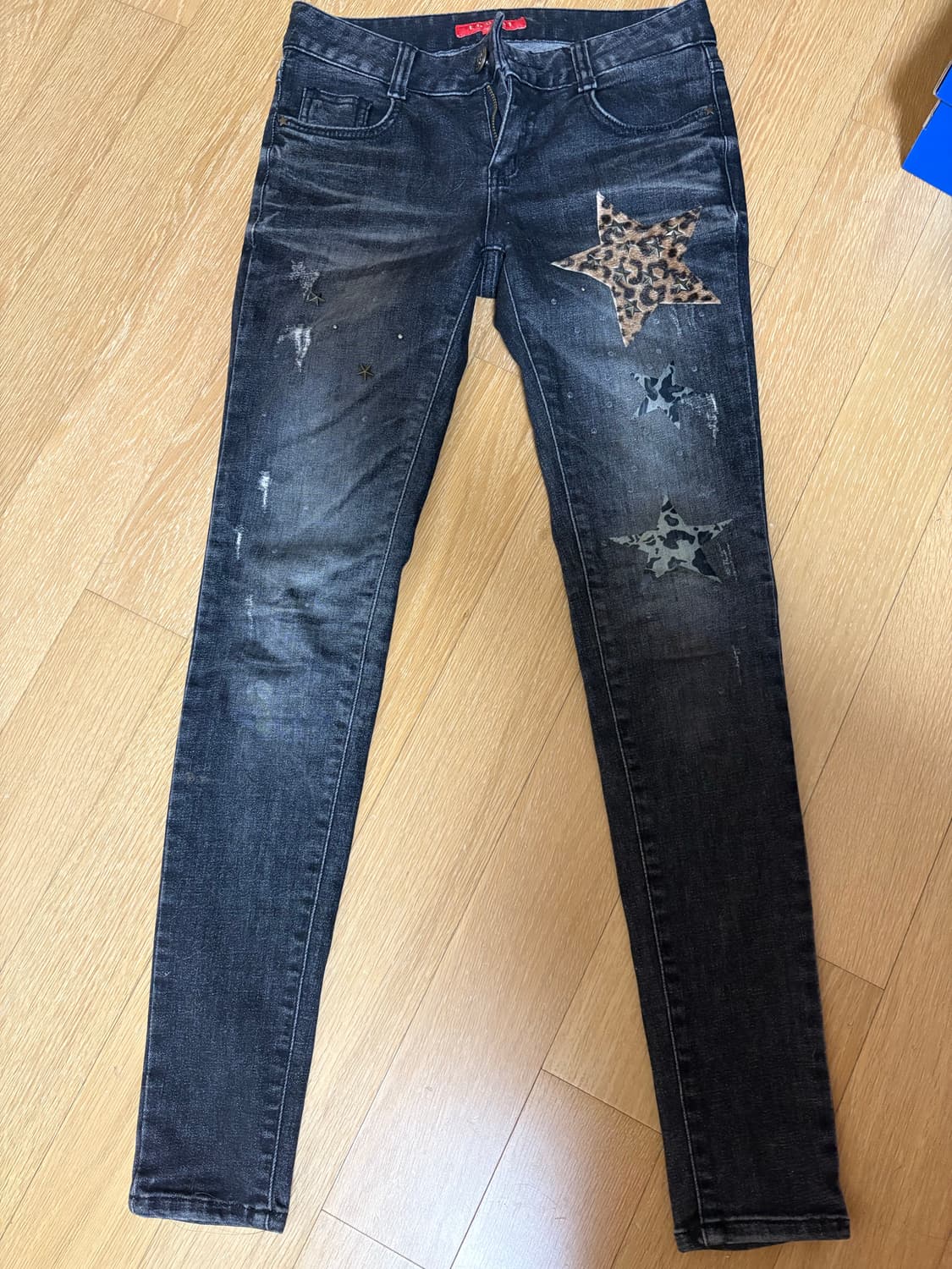 에고이스트 호피 갸루 로우라이즈 스키니진 상품이미지1