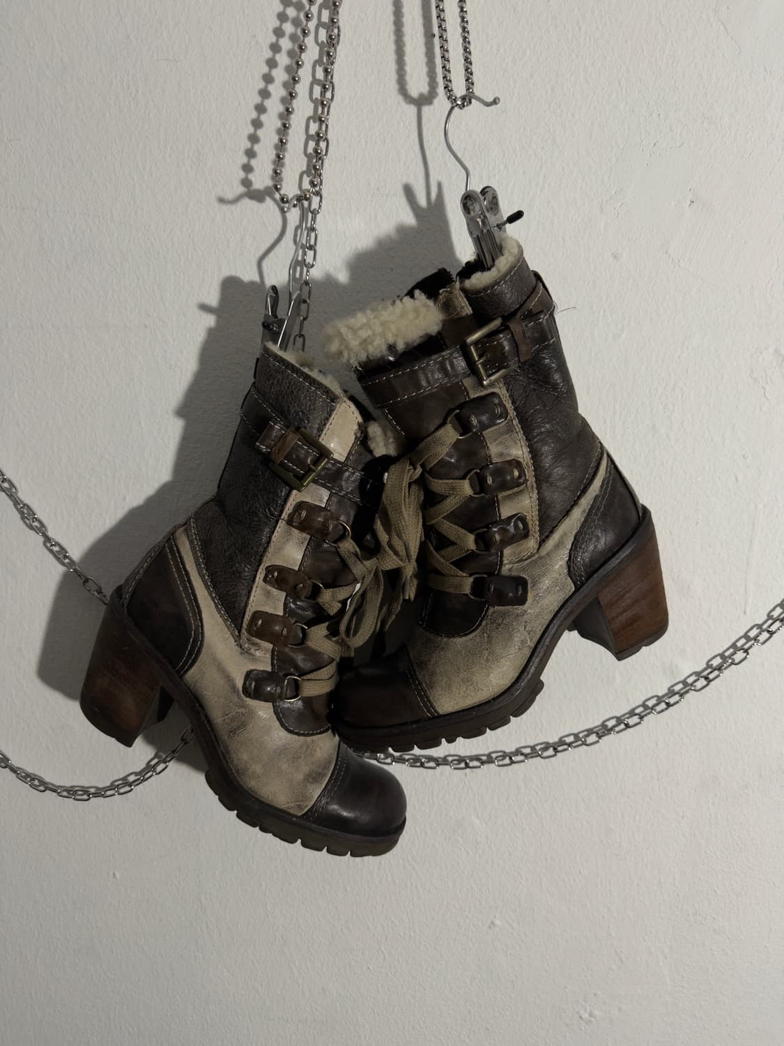 manas 퍼 무스탕 레이스 부츠 상품이미지1