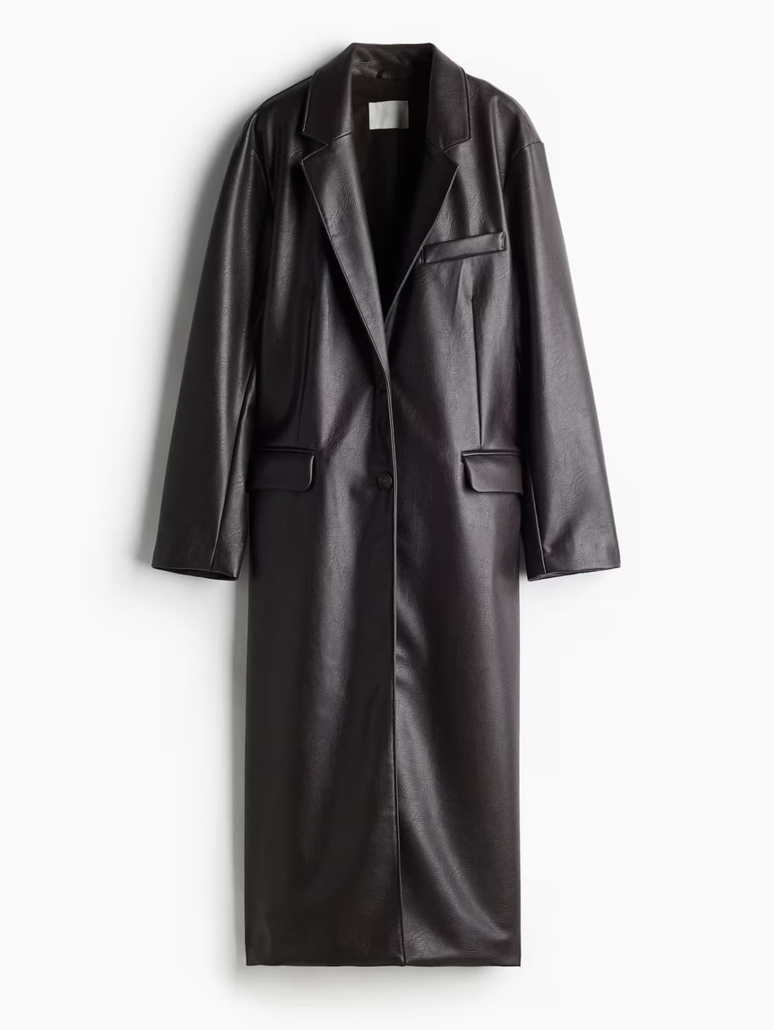 H&M 프리미엄 오버사이즈 레더 자켓 (브라운 M) 상품이미지1