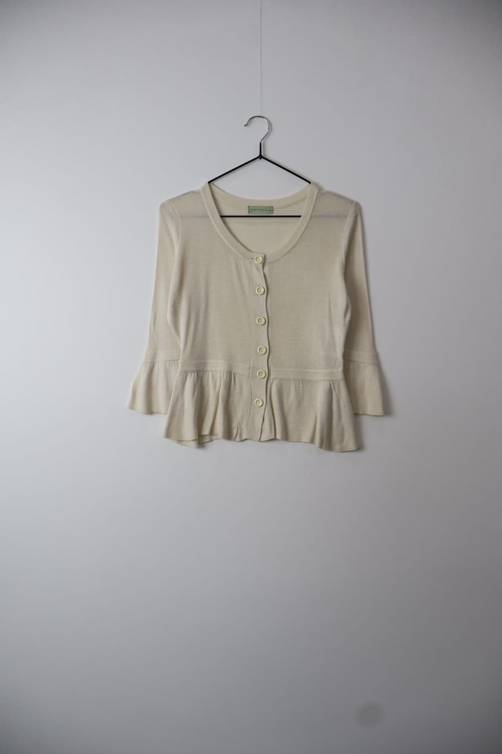 Jpn Cream Peplum Knit Cardigan 상품이미지4