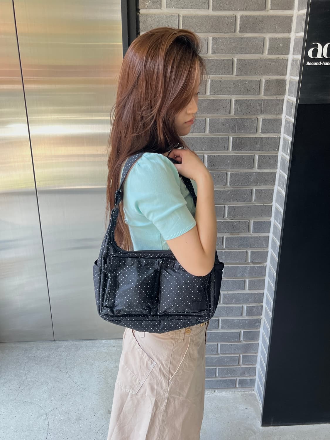Porter 포터 화이트 도트 숄더백 상품이미지1