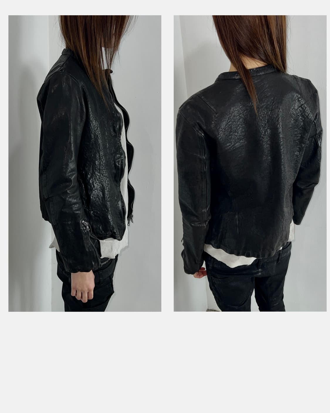 이사무 카타야마 백래쉬 Atsushi Yanaka poem 레더 자켓 상품이미지3