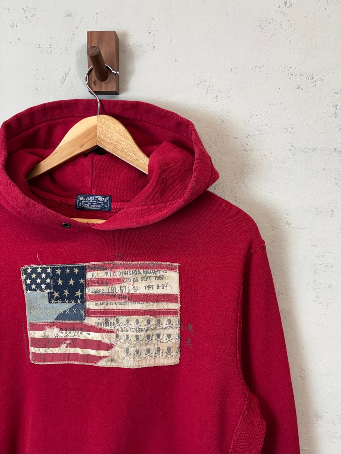 폴로랄프로렌 폴로진스 빈티지 성조기 후드티 레드 상품이미지2