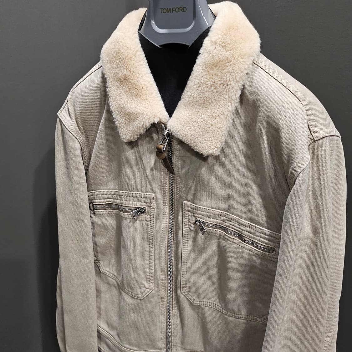 툠포드 베드포드 시어링 카라 코튼 트러커 블루종 상품이미지3